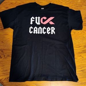 F*** Cancer Black T Shirt Ribbon Color According To The Type Of Cancer You Need